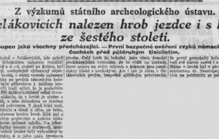 Večerní slovo - V Čelákovicích nalezen hrob jezdce i s koněm ze šestého století