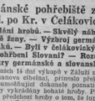 Národní politika - Germánské pohřebiště ze 6.století po Kristu v Čelákovicích