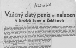 Polední list - Vzácný zlatý peníz byl nalezen v hrobě ženy u Čelákovic