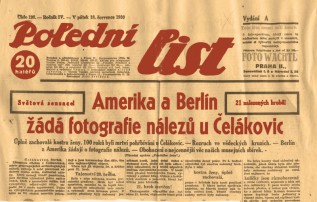 Polední list - Amerika a Berlín žádá fotografie nálezů u Čelákovic